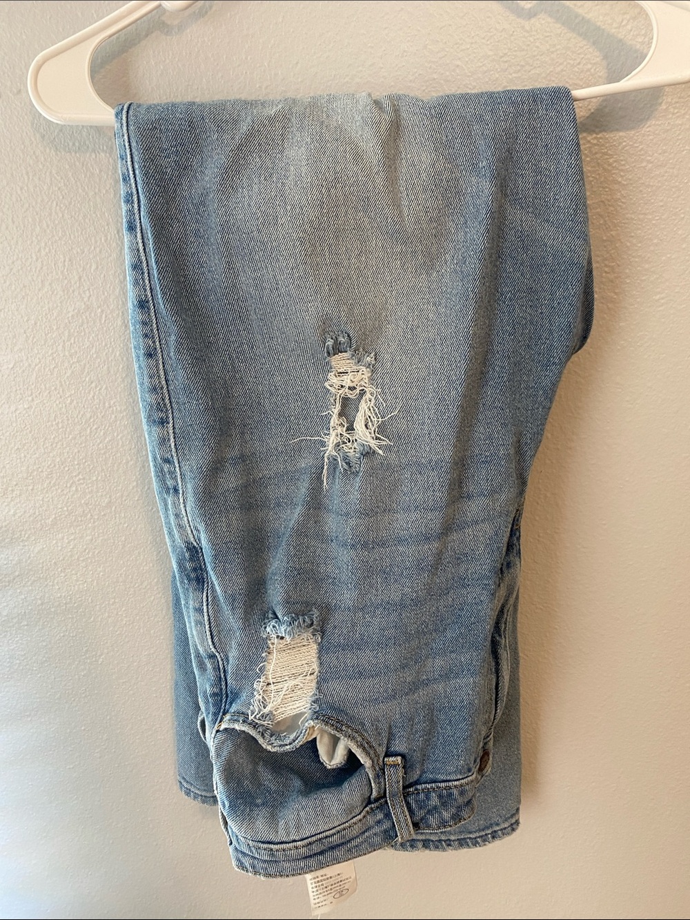 Hollister Light Blue Ripped Dad Jeans